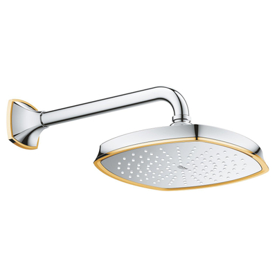 GROHE Grandera Douchearm - wandarm 29cm - vierkante rozet - chroom/goud