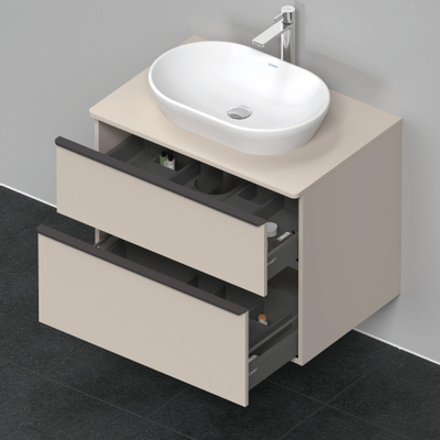 Duravit D-Neo wastafelonderkast 80x66.4x55cm 2 lades Taupe Mat