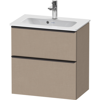 Duravit D-Neo wastafelonderkast 61x62.5x37.2cm 2 lades Linnen Mat