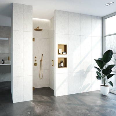 BRAUER Create Nisdeur - 70x200cm - profielloos - antikalk - 8mm veiligheidsglas - Goud geborsteld