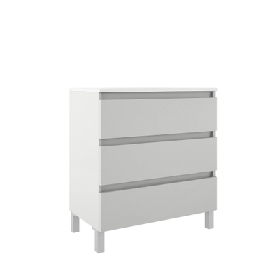 Adema Chaci PLUS Wastafelonderkast - 80x86x46cm - 3 lades - Geintegreerde greep - MDF - mat wit