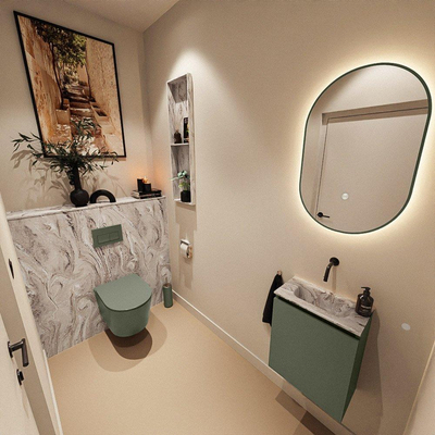 MONDIAZ TURE-DLUX 40cm toiletmeubel Army. EDEN wastafel Glace positie midden. Zonder kraangat.
