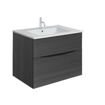 Crosswater Glide II Wastafelonderkast - 70x45x52cm - 2 lades - greeploos - softclose - steelwood