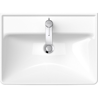 Duravit D-Neo wastafel 60x44x16.5cm 1 kraangat rechthoek Keramiek Wit OUTLETSTORE