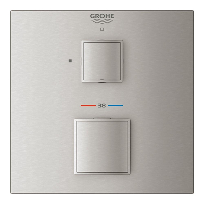 Grohe Grohtherm Cube Inbouwthermostaat - 2 knoppen - supersteel