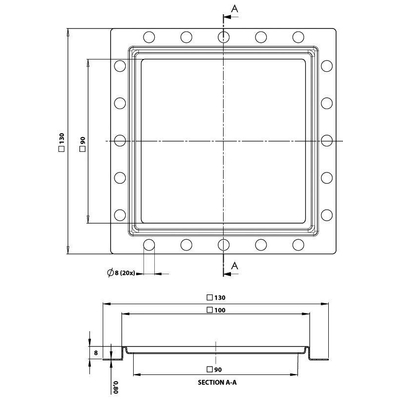 Aquaberg Renovatieput met RVS rooster 10x10cm inbouwhoogte 8mm
