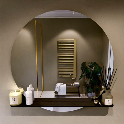 Mondiaz SPOT Badkamerspiegel - rond 100cm - spiegelplanchet - kleur Urban