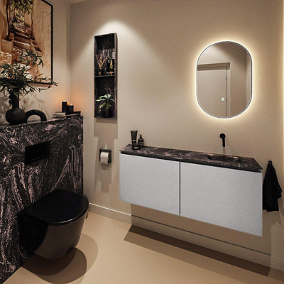MONDIAZ TURE-DLUX 120cm toiletmeubel Plata. EDEN wastafel Lava positie rechts. Zonder kraangat.