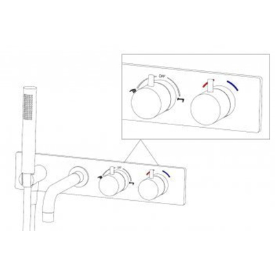 Wiesbaden Style badthermostaat muur inbouw mat zwart
