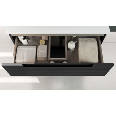 Adema Prime Balance Wastafelonderkast - 100x55x44.9cm - 2 lades - Geintegreerde greep - MDF - mat antraciet