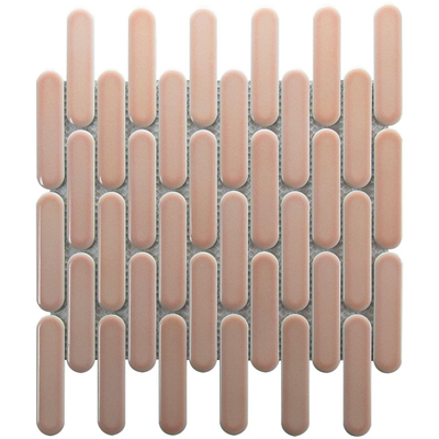 The Mosaic Factory Sevilla mozaïektegel - 30x30cm - wandtegel - Ovaal - Porselein Pink Glans