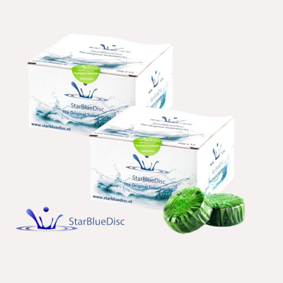 Starbluedisc toiletblokjes halfjaarverpakking a 24 stuks groen