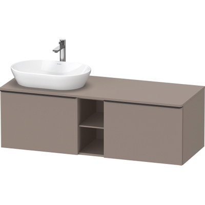 Duravit D-Neo wastafelonderkast 140x45.9x55cm 2 lades Basalt Mat