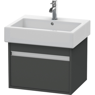 Duravit Ketho Wastafelonderkast 55x44x41cm 1 lade Standaard greep met softclose spaanplaat Grafiet Mat