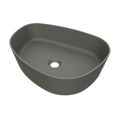 Arcqua Rocker waskom - 50x37x13cm - opbouw - rechts - organisch - cast marble beton mat