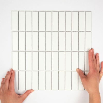 The Mosaic Factory Paris mozaïektegel - 30x30cm - wand en vloertegel - Rechthoek - Porselein White Mat