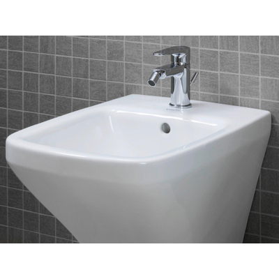 Duravit DuraStyle staand bidet back to wall 37x57cm met overloop met kraangat wit