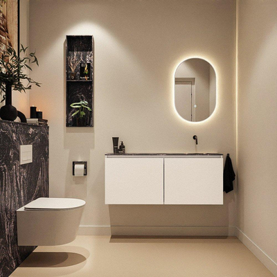 MONDIAZ TURE-DLUX 120cm toiletmeubel Talc. EDEN wastafel Lava positie rechts. Zonder kraangat.