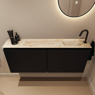 MONDIAZ TURE-DLUX 120cm toiletmeubel Urban. EDEN wastafel Frappe positie rechts. Met 1 kraangat.