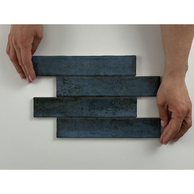 Cifre Ceramica Kalon wandtegel - 5x25cm - Blue glans (blauw)