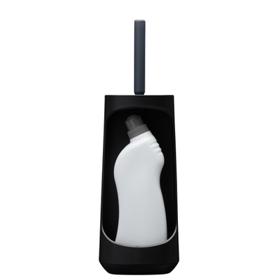 Tiger Tess Toiletborstelhouder met opbergfunctie vrijstaand en Swoop® borstel flexibel Zwart Antraciet
