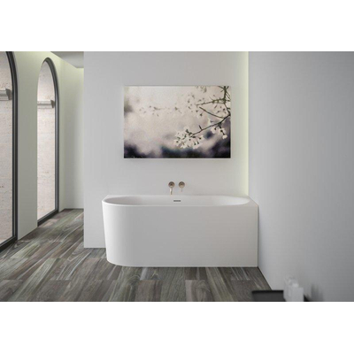 Plieger Kansas Hoekbad - 155x80x60cm - hoek rechts - met slotoverloop - met af- en overloopgarnituur - met poten - acryl - wit