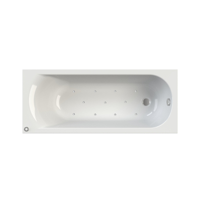 Riho Easypool 3.1 Miami whirlpoolbad - 170x70cm - hydro 6+4+2 pneumatische bediening links - inclusief poten en afvoer - glans wit