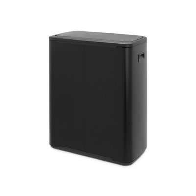 Brabantia Bo Touch Bin Afvalbak - 2x30 liter - 2 kunststof binnenemmers - matt black