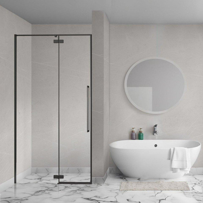 Aqua Vista Oria Linea nisdeur - 140x200cm - incl. montageset - Mat zwart