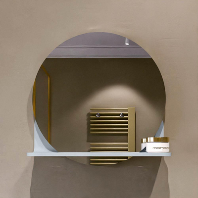 Mondiaz SPOT Badkamerspiegel - rond 40cm - spiegelplanchet - kleur Clay