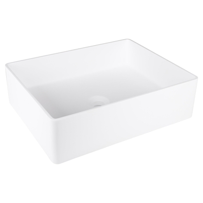 Differnz Solid Waskom 48.5x38x14cm Solid Surface Rechthoek Mat Wit