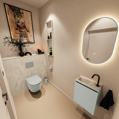 MONDIAZ TURE-DLUX 40cm toiletmeubel Greey. EDEN wastafel Ostra positie links. Met 1 kraangat.