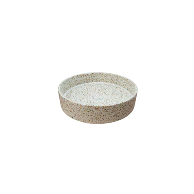 Ideavit Terrazzo waskom - 42.5x42.5x10cm - rond - met klikwaste - terrazzo - multi beige