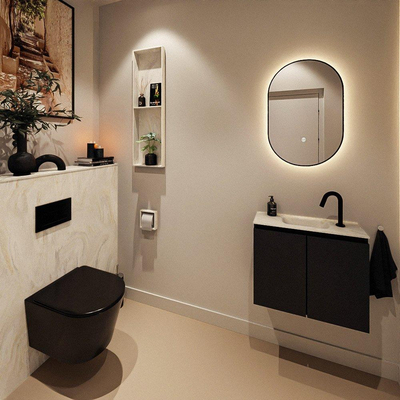 MONDIAZ TURE-DLUX 60cm toiletmeubel Urban. EDEN wastafel Ostra positie midden. Met 1 kraangat.