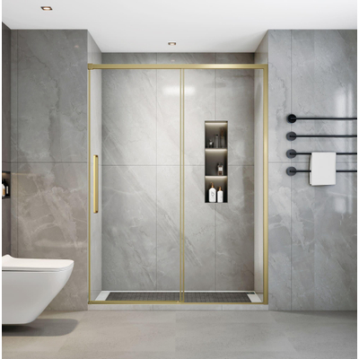 Aqua Vista Lokla Linea nisdeur - 140x200cm - incl. montageset - geborsteld goud