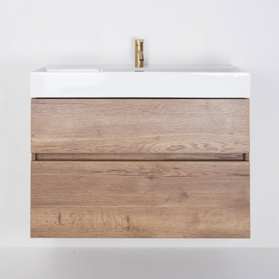 Saniclass Aurora Badmeubelset - 100cm - 2 lades - wastafel keramiek - 1 kraangat - wit - roble OUTLETSTORE