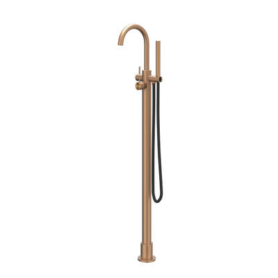 IVY Concord Badmengkraan Vrijstaand - draaibare uitloop - 150cm - Doucheslang - Staafhanddouche - RVS316 - geborsteld mat koper PVD