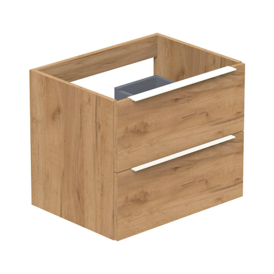 Thebalux Type onderbouwkast 60x45x50cm opbouwgreep wit mat 2 softclose lades standaard greep MDF/spaanderplaat brandy