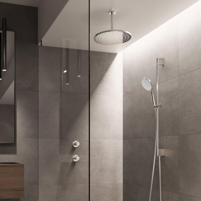 Hotbath Cobber X lage wastafelmengkraan zonder waste geborsteld nikkel