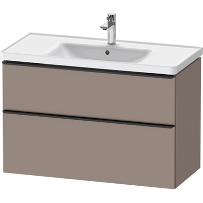 Duravit D-Neo wastafelonderkast 98.4x62.5x45.2cm 2 lades Basalt Mat