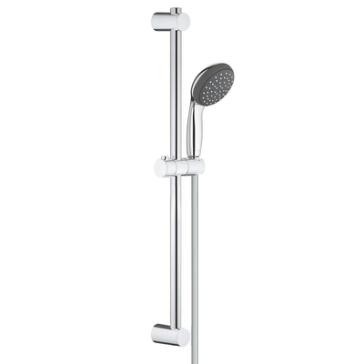 GROHE Vitalo Start 100 glijstangset - 60cm - ronde handdouche - 1 straalsoort - gladde doucheslang - chroom/zwart