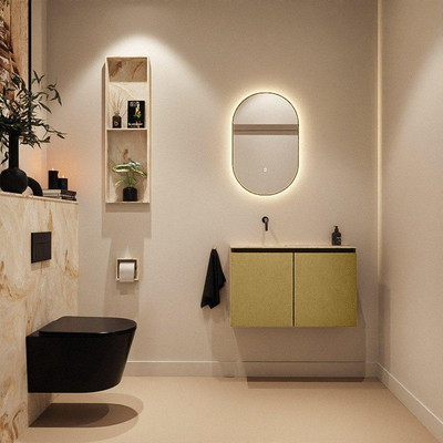 MONDIAZ TURE-DLUX 80cm toiletmeubel Oro. EDEN wastafel Frappe positie links. Zonder kraangat.