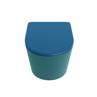 MONDIAZ LAVIE wandclosetpack - 36x53cm - diepspoel - rimless - Smag (blauw) - softclose - quick-release - toiletzitting - Jeans (blauw)