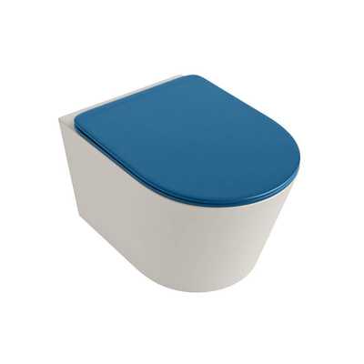 MONDIAZ LAVIE wandclosetpack - 36x53cm - diepspoel - rimless - Linen (offwhite) - softclose - quick-release - toiletzitting - Jeans (blauw)