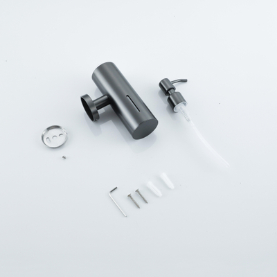 Fortifura Calvi zeepdispenser - wand - rond - Geborsteld Gunmetal PVD OUTLETSTORE