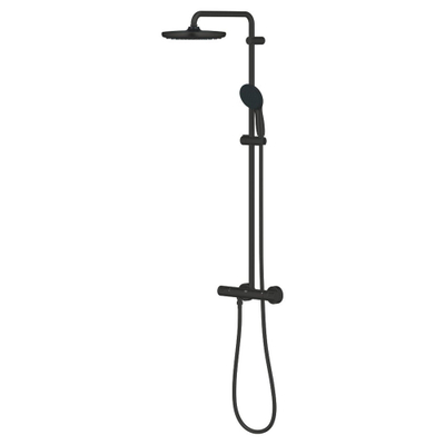 Grohe Vitalio Startdouchesysteem m. douchekraan thermostatisch m. aquadimmerm. hoofddouche Ø25cm en handdouche Ø11cm m. 2 st.mat zwart