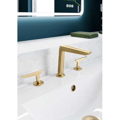 Crosswater Foile - 2 hendels - opbouw - geborsteld messing