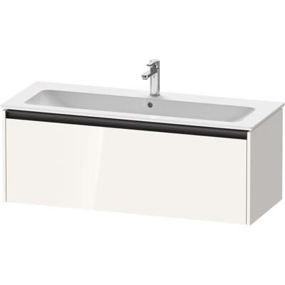 Duravit Ketho 2 wastafelonderbouwkast met 1 lade voor enkele wastafel 121x48x44cm met greep antraciet hoogglans wit