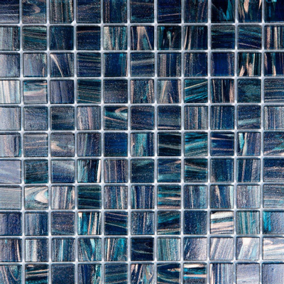 The Mosaic Factory Amsterdam mozaïektegel - 32.2x32.2cm - wand en vloertegel - Vierkant - Glas Dark Blue glans