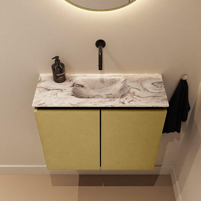 MONDIAZ TURE-DLUX 60cm toiletmeubel Oro. EDEN wastafel Glace positie midden. Zonder kraangat.